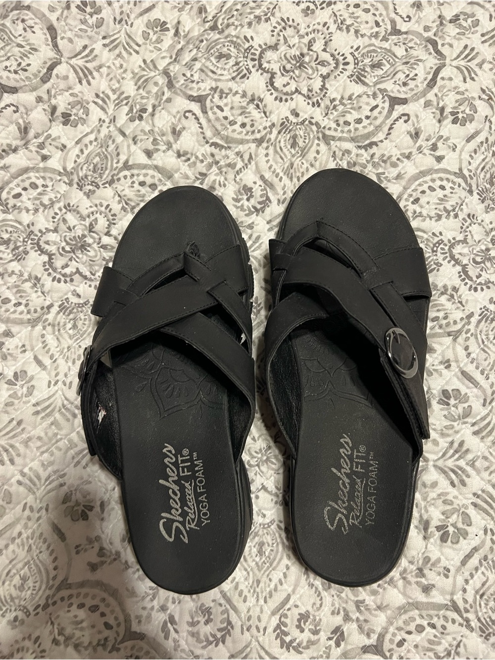 Skechers Black Yoga Foam Slide Sandal
